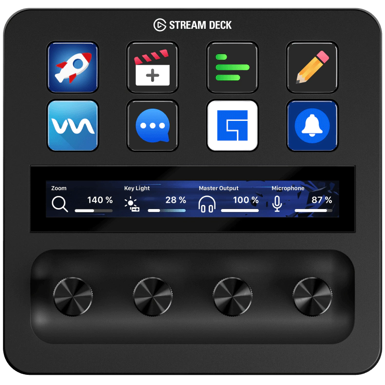 Elgato Stream Deck+ helps you build at lightning speed with its intuitive style.